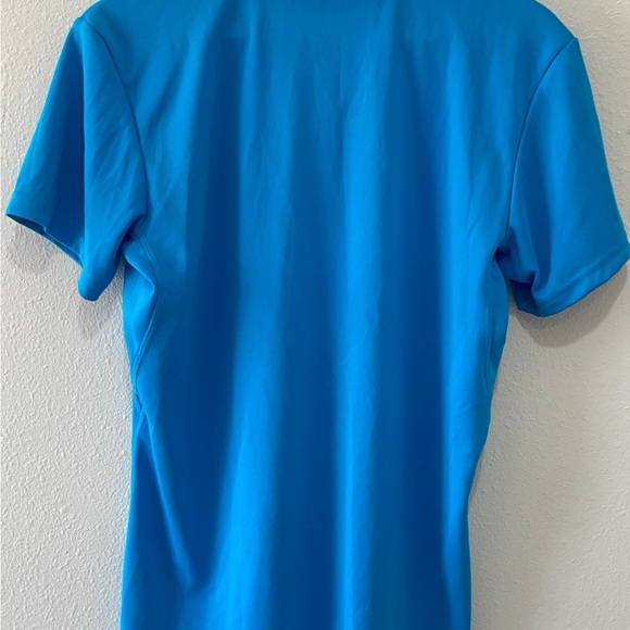 Adidas Blue Performance Polo Shirt Athletic Style - Picture 6 of 8